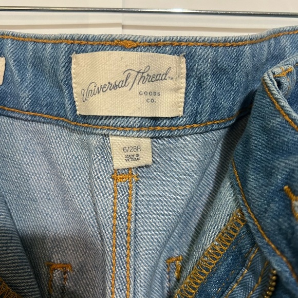 Universal Thread Blue Relaxed Straight Leg Paint Splatter Jeans Size 6/28R Artsy - Picture 8 of 9